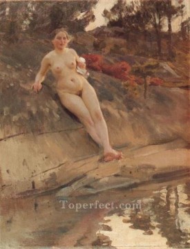 アンダース・ゾーン Painting - スウェーデン代表の日光浴少女 アンダース・ゾーン